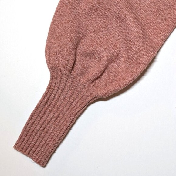 Adyson Parker Womens Ribbed Knit Pullover Sweater S Blouson Sleeves Dusty Rose - Picture 7 of 8